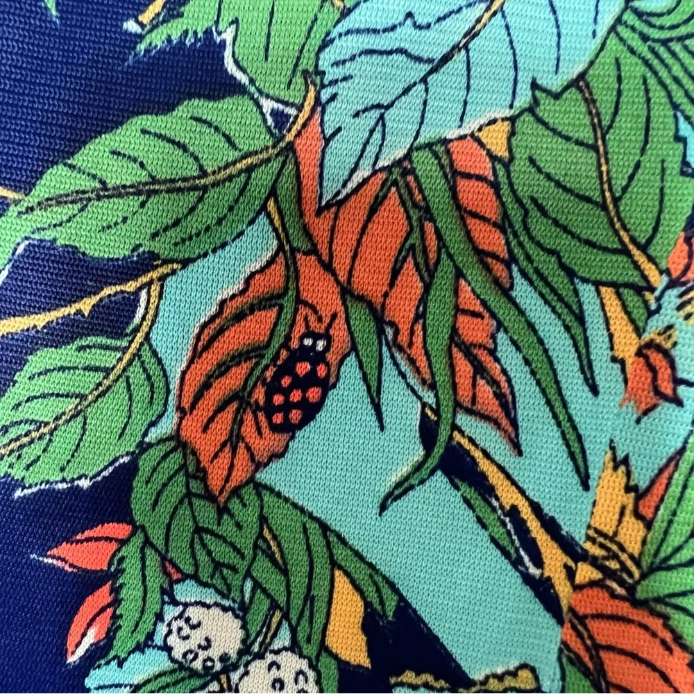 Vintage Mushroom Fungi Floral Bird Print Dress Sleeveless Size Medium - Picture 12 of 12